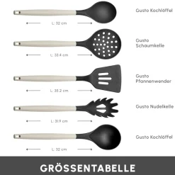 Karaca Gusto 12-teiliges Messer-/Schneidebrett-Set in Creme Creme01 Hot
