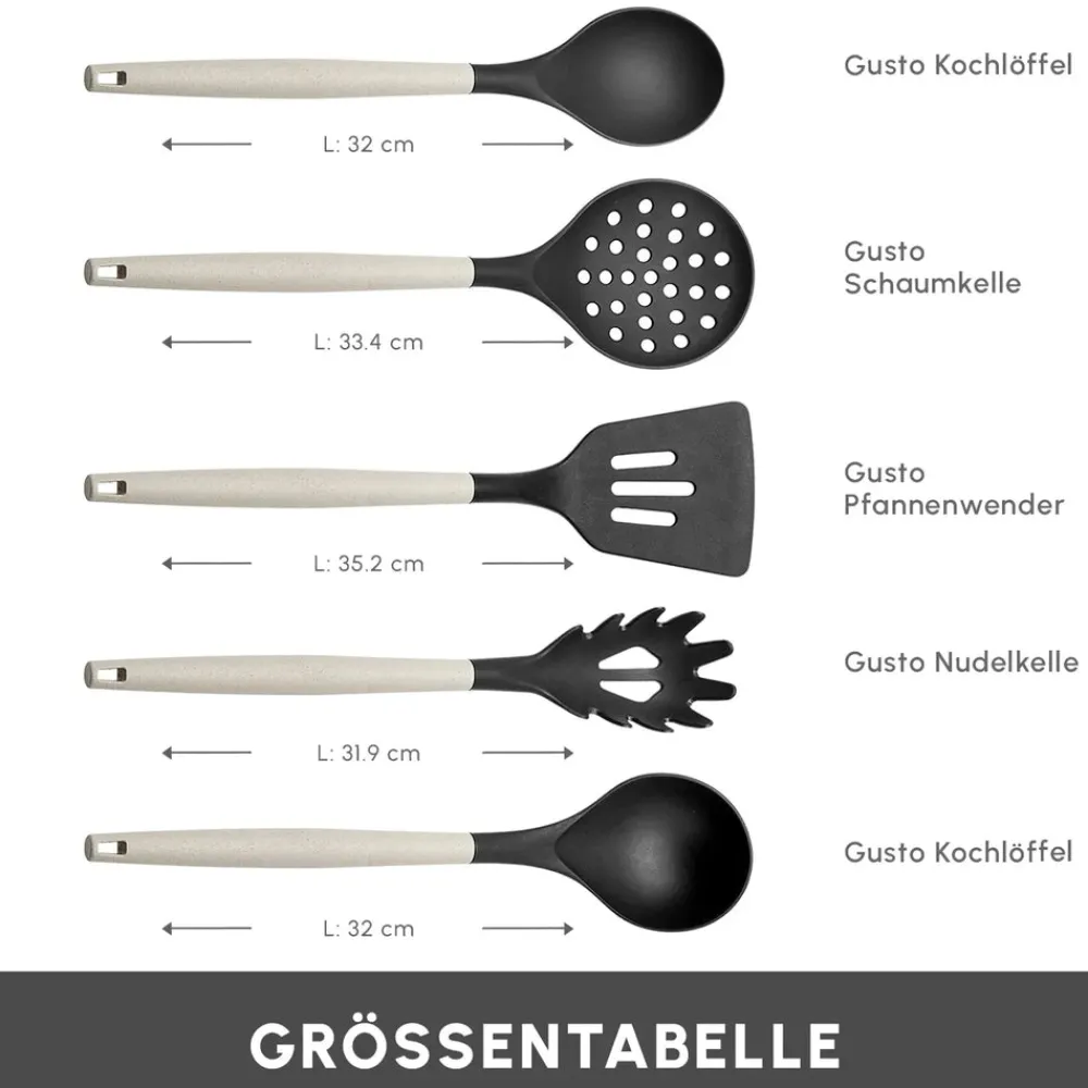 Karaca Gusto 12-teiliges Messer-/Schneidebrett-Set in Creme Creme01 Hot
