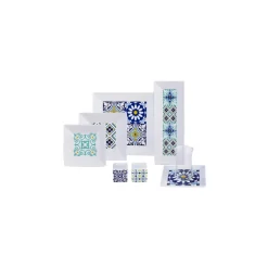 Karaca Gwen Blue 24-teiliges Frühstückssets und Servierschalen für 6 Personen Blau01 New