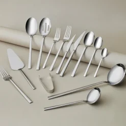 Karaca Halley 91-teiliges Edelstahl-Besteckset mit Servierbesteck für 12 Personen, Silber Sılber Hot