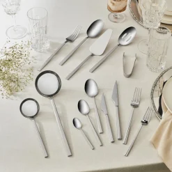 Karaca Halley 91-teiliges Edelstahl-Besteckset mit Servierbesteck für 12 Personen, Silber Sılber Hot