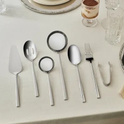 Karaca Halley 91-teiliges Edelstahl-Besteckset mit Servierbesteck für 12 Personen, Silber Sılber Hot