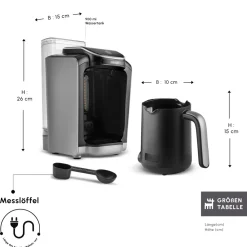 Karaca Hatır Aqua Wassertank Automatische Türkische Kaffeemaschine Galaxy Grey New