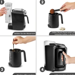 Karaca Hatır Aqua Wassertank Automatische Türkische Kaffeemaschine Schwarz Siyah Clearance