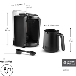 Karaca Hatır Aqua Wassertank Automatische Türkische Kaffeemaschine Schwarz Siyah Clearance