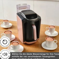 Karaca Hatır Aqua Wassertank Automatische Türkische Kaffeemaschine Rose Gold New