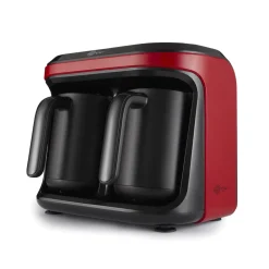 Karaca Hatır Hüps Duet Kaffeemaschine für türkischen Kaffee mit Milch Rot, 1400W Kırschrot Outlet