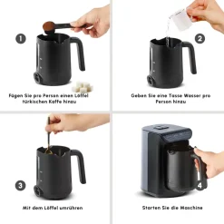 Karaca Hatır Kaffeemaschine mit Röstfunktion Anthrazit, 535W Galaxıe Grau Clearance