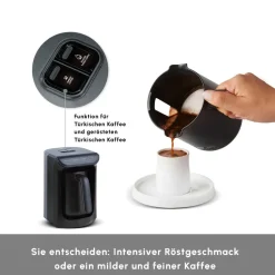 Karaca Hatır Kaffeemaschine mit Röstfunktion Anthrazit, 535W Galaxıe Grau Clearance