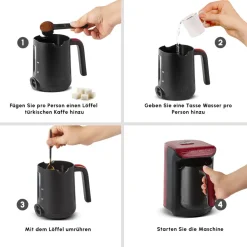 Karaca Hatır Kaffeemaschine mit Röstfunktion Rot, 535W Kırschrot Sale