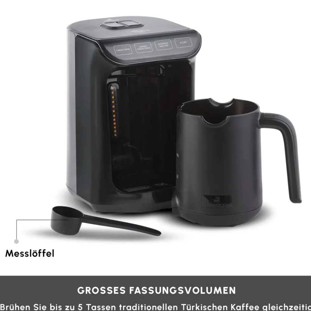 Karaca Hatır Kaffeemaschine mit Röstfunktion Shiny Black, 535 W Glänzend Schwarz Hot