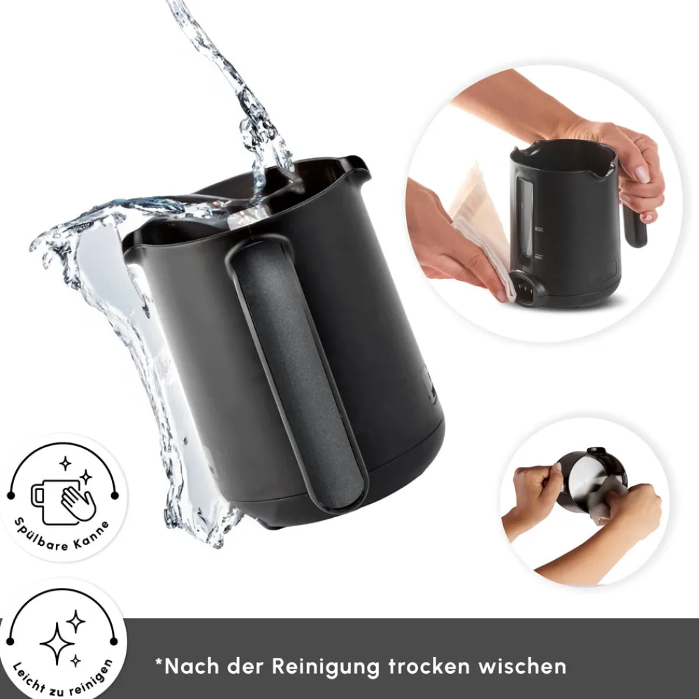 Karaca Hatır Kaffeemaschine mit Röstfunktion Shiny Black, 535 W Glänzend Schwarz Hot