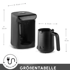Karaca Hatır Koz Milky Türkische Kaffeemaschine, Glänzend Schwarz Online