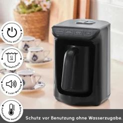 Karaca Hatır Koz Milky Türkische Kaffeemaschine, Glänzend Schwarz Online