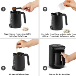 Karaca Hatır Koz Milky Türkische Kaffeemaschine, Glänzend Schwarz Online