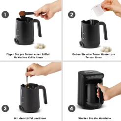 Karaca Hatır Koz Milky Türkische Kaffeemaschine, Glänzend Schwarz Online