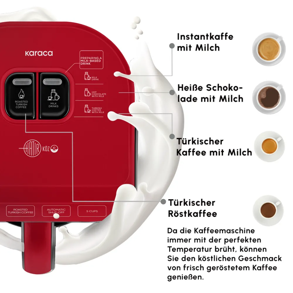 Karaca Hatır Koz Milky Türkische Kaffeemaschine Red Online