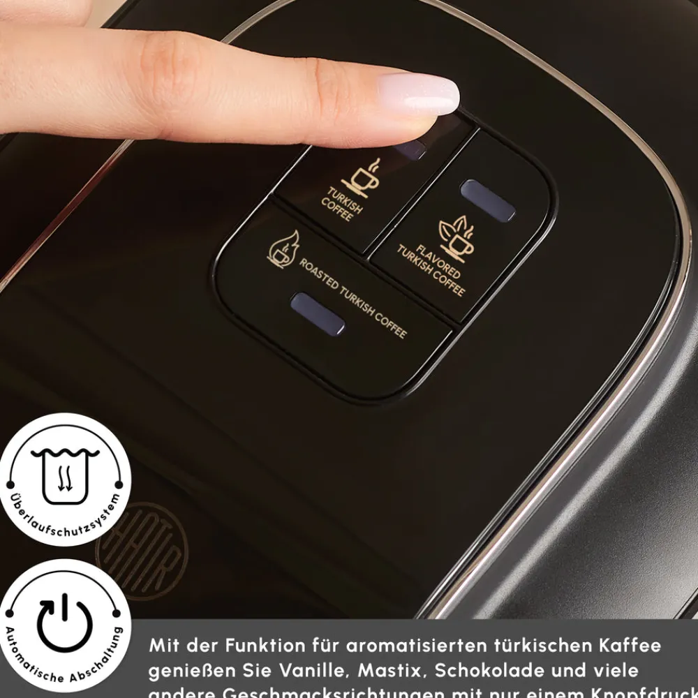 Karaca Hatır Neo Inox türkische Kaffeemaschine mit Edelstahl-Kanne New