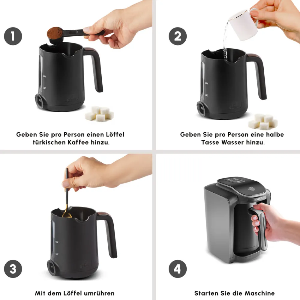 Karaca Hatır Neo Türkische Kaffeemaschine mit Milchzubereitung – Space Grey Clearance