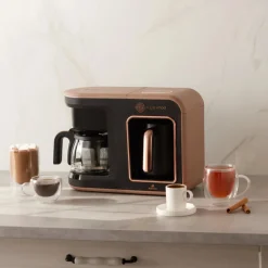 Karaca Hatır Plus Mod 5 in 1 Essential Kaffeemaschine Rosie Braun, 1385W Rosa Braun Clearance
