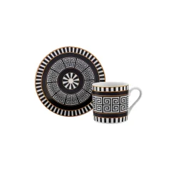 Karaca Helenistik für 6 Personen Kaffeetasse, 80 ml Schwarz01