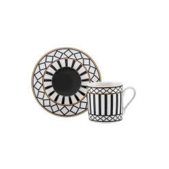 Karaca Helenistik für 6 Personen Kaffeetasse, 80 ml Schwarz01