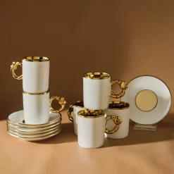 Karaca Herzförmiges Kaffeetassen-Set für 6 Personen – 80 ml Weıß01 Online