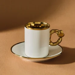 Karaca Herzförmiges Kaffeetassen-Set für 6 Personen – 80 ml Weıß01 Online