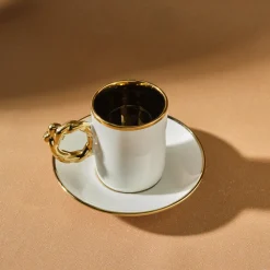 Karaca Herzförmiges Kaffeetassen-Set für 6 Personen – 80 ml Weıß01 Online