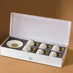 Karaca Herzförmiges Kaffeetassen-Set für 6 Personen – 80 ml Weıß01 Online
