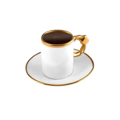 Karaca Herzförmiges Kaffeetassen-Set für 6 Personen – 80 ml Weıß01 Online