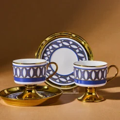 Karaca Hilal 4-teiliges Porzellan Türkisch-Kaffeetassen-Set, 85 ml, Mehrfarbig Multıcolor Best
