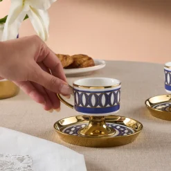 Karaca Hilal 4-teiliges Porzellan Türkisch-Kaffeetassen-Set, 85 ml, Mehrfarbig Multıcolor Best