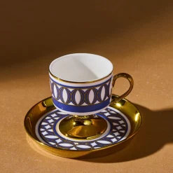 Karaca Hilal 4-teiliges Porzellan Türkisch-Kaffeetassen-Set, 85 ml, Mehrfarbig Multıcolor Best