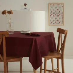 Karaca Home Belle Saum Tischdecke Bordeaux Bordo