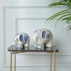 Karaca Home Blauer weißer Elefant Figur 21 cm x 16 cm Online