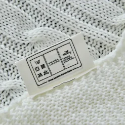 Karaca Home Bone Farbe Cable Knit Throw Öko-Tex Zertifiziert Knochen Clearance
