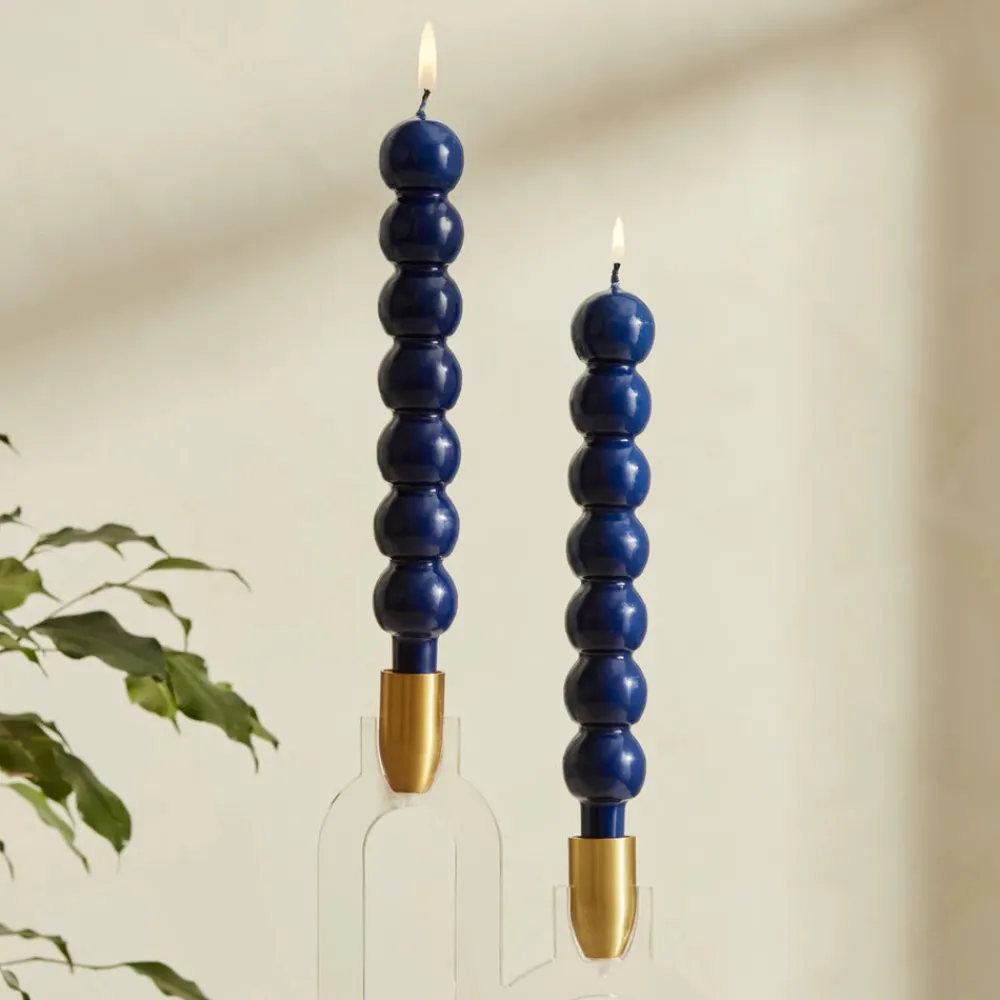 Karaca Home Buble Kerzenleuchter Kerze 2 Teile, Marineblau Marıne02 Online
