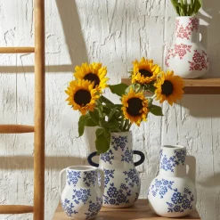 Karaca Home Cannes Vase Blau Weiß 20,8 x 17,4 x 26,8 cm Best