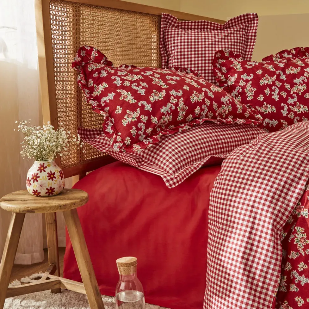 Karaca Home Carlo 100% Baumwolle Einzel Bettbezug Set Rot Rot02 Outlet