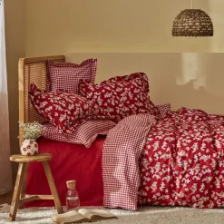 Karaca Home Carlo 100% Baumwolle Einzel Bettbezug Set Rot Rot02 Outlet