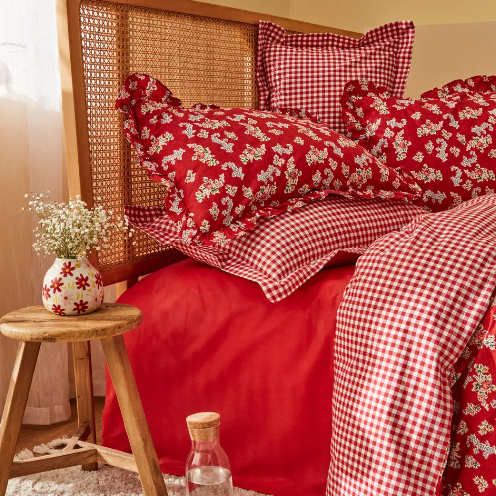 Karaca Home Carlo 100% Baumwolle Einzel Bettbezug Set Rot Sale