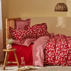 Karaca Home Carlo 100% Baumwolle Einzel Bettbezug Set Rot Sale