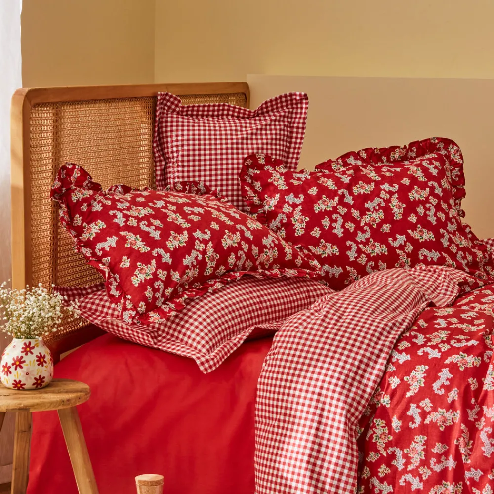 Karaca Home Carlo 100% Baumwolle Einzel Bettbezug Set Rot Sale