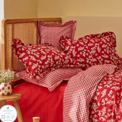 Karaca Home Carlo Doppel Bettwäscheset 100% Baumwolle Rot 200x220 Cm Sale