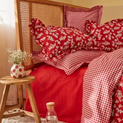 Karaca Home Carlo Doppel Bettwäscheset 100% Baumwolle Rot 200x220 Cm Sale
