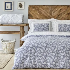 Karaca Home Celerina Blau 100% Baumwolle Einzel Bettbezug Set Blau01
