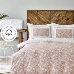 Karaca Home Celerina Doppel Bettwäscheset 100% Baumwolle Rosa 200x220 Cm Rosa01 New