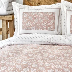 Karaca Home Celerina Doppel Bettwäscheset 100% Baumwolle Rosa 200x220 Cm Rosa01 New