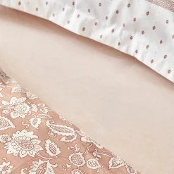 Karaca Home Celerina Doppel Bettwäscheset 100% Baumwolle Rosa 200x220 Cm Rosa01 New